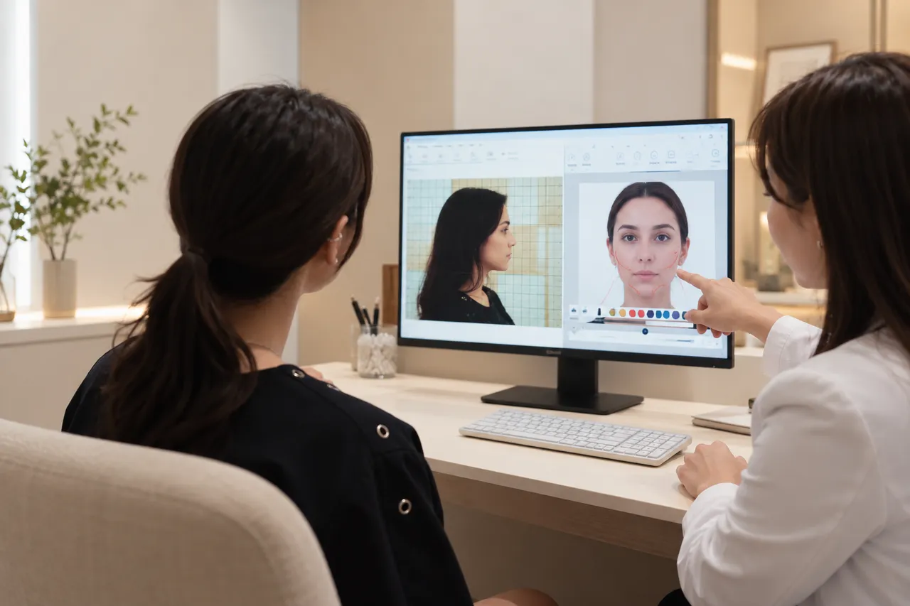 AI facial analysis consultation at Duna Clinic, Seongsu